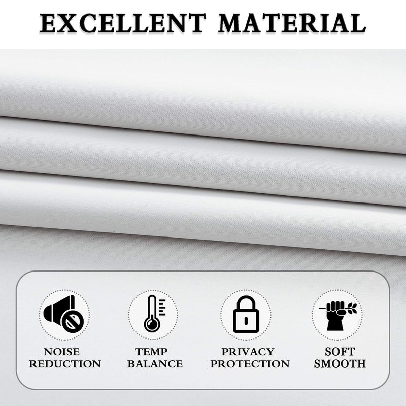 DONREN Greyish White Room Darkening Window Curtain Panels - Off White Thermal Insulated Rod Pocket Curtains for Bathroom (42 Width x 63 Length,2 Panels) - Image 3